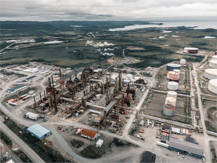 Aerial View Of An Industrial Zone