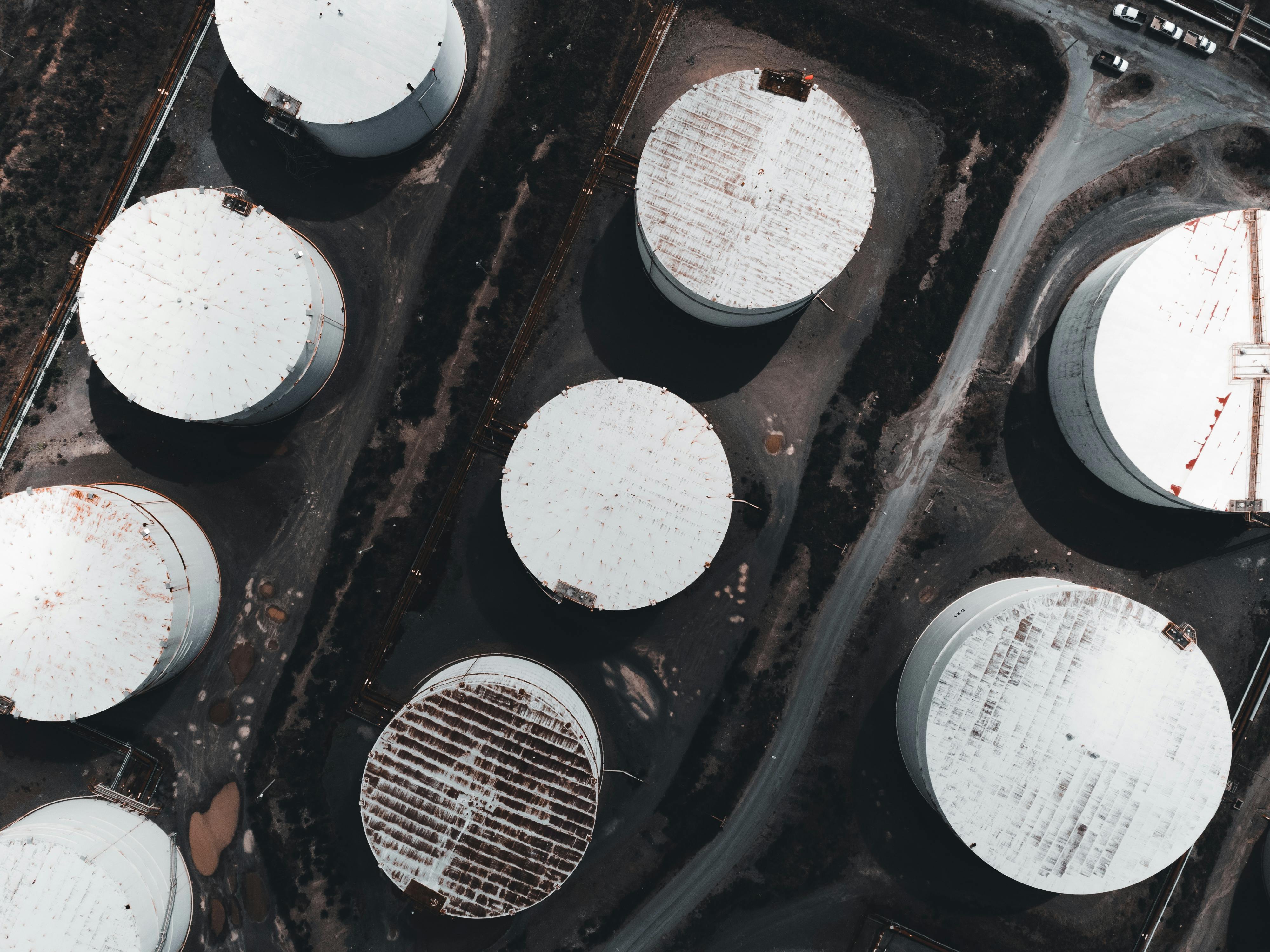 Free Awerial Footage of Storage Tanks  Stock Photo