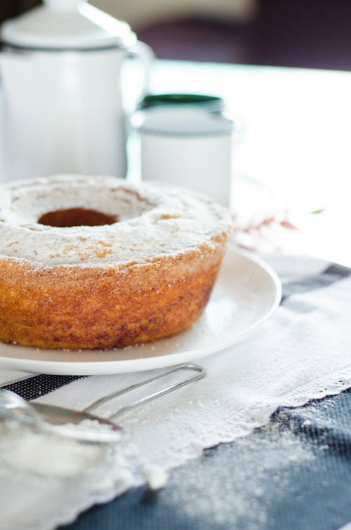 Donut Em Placa De Cerâmica Branca