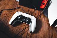 White and Black Game Controller