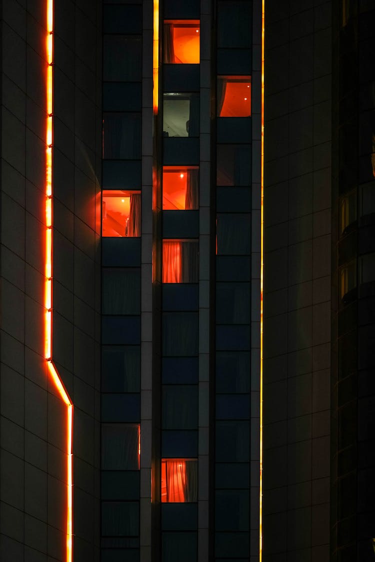 Night Lights In Building Windows