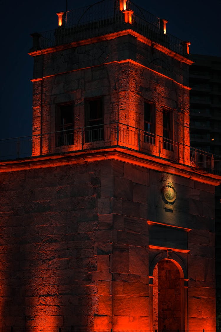 Illuminated Building At Night