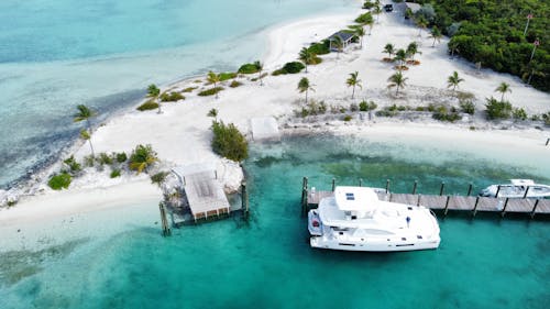 Gratis lagerfoto af anløbsbro, droneoptagelse, feriested