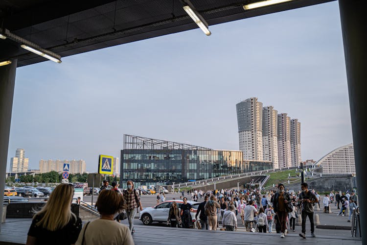 Crowd Of People Crossing The Street