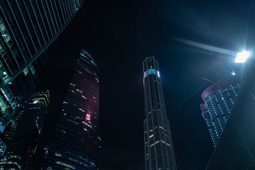 Free stock photo of building, city, night