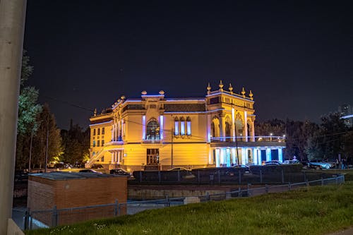 Free stock photo of building, city, night