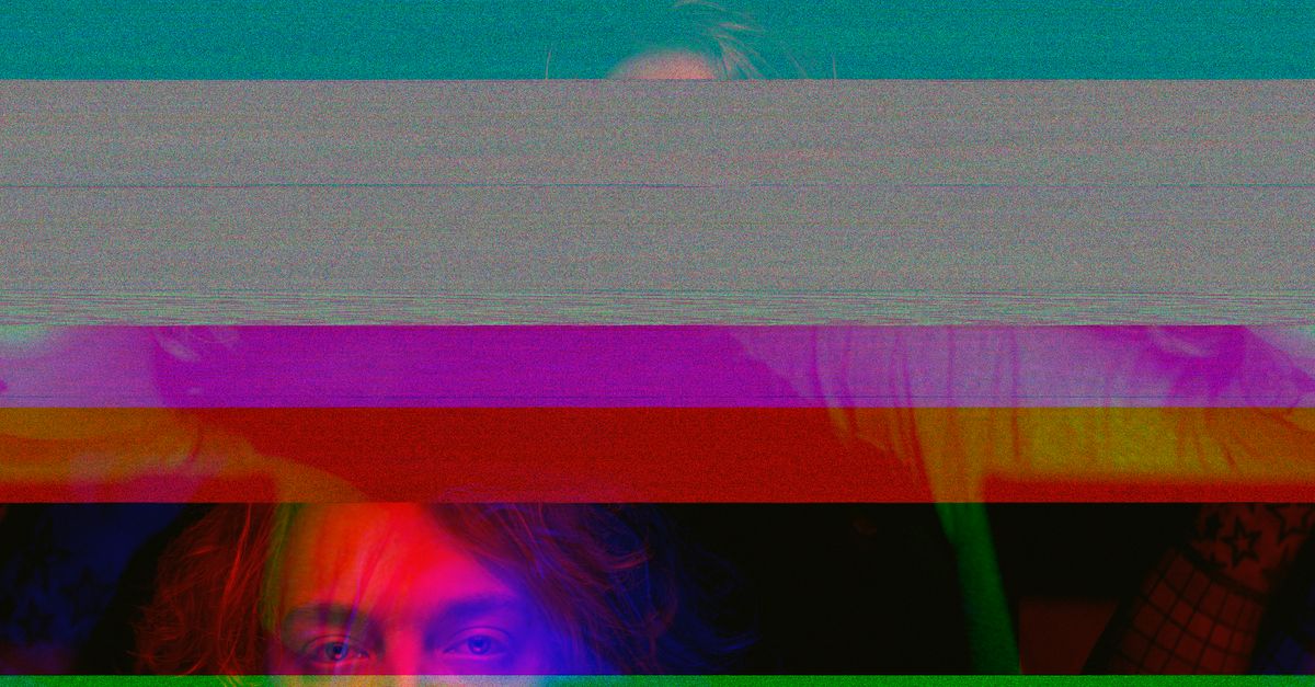 Janet Jackson Damita Jo album cover with neon glitch effect overlay