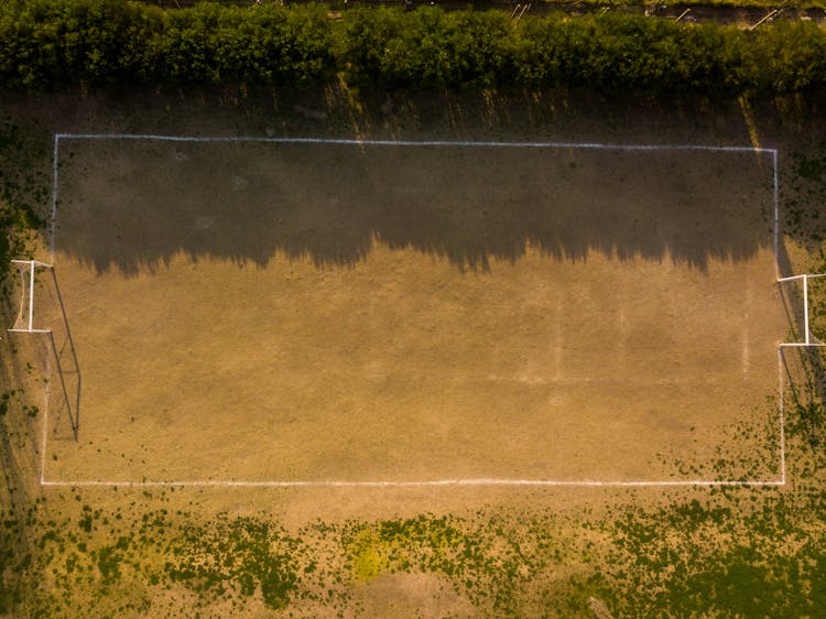 Football Field With Dirt Ground