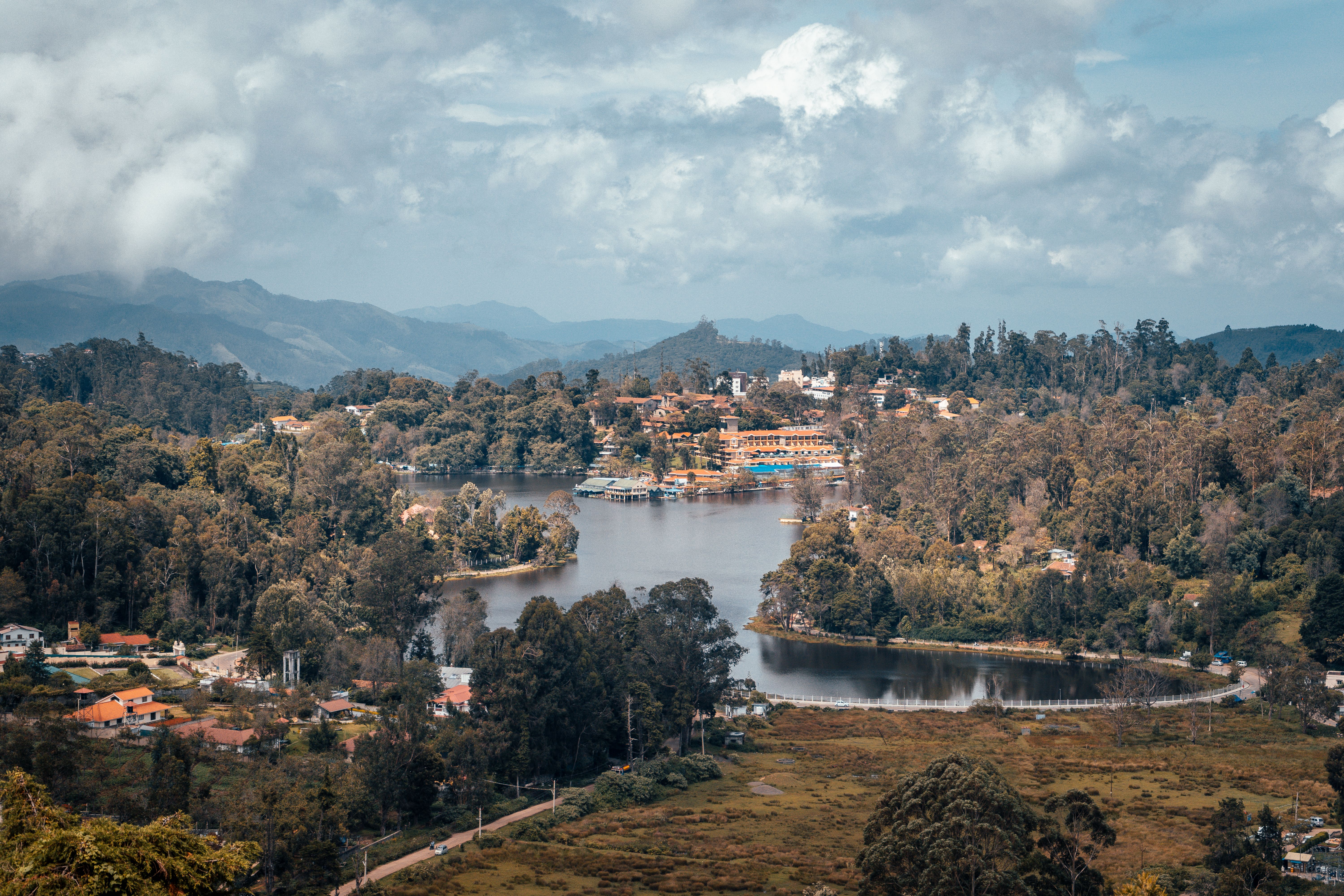 Aerial view of Kodaikanal landscape