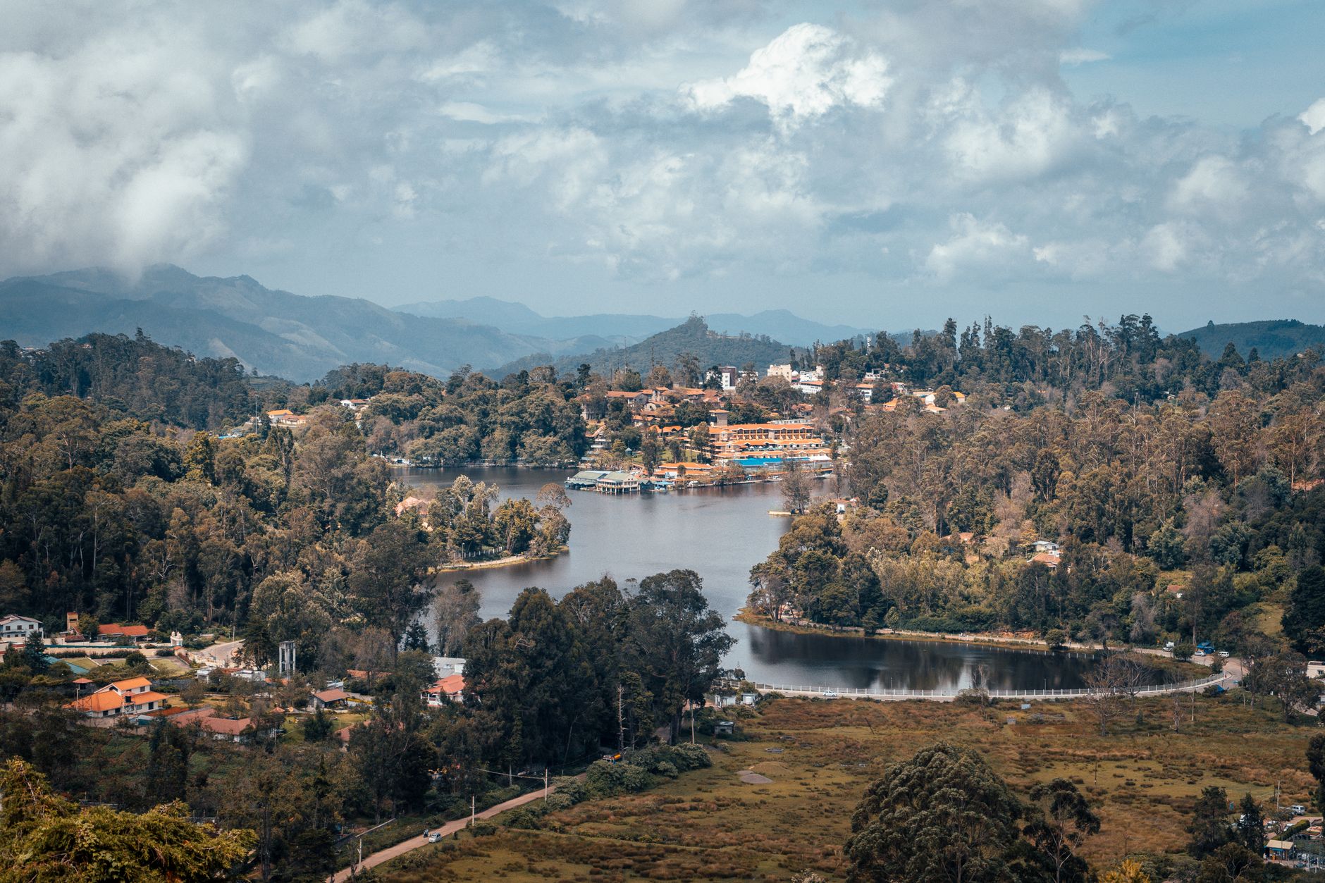 Aerial view of Kodaikanal landscape