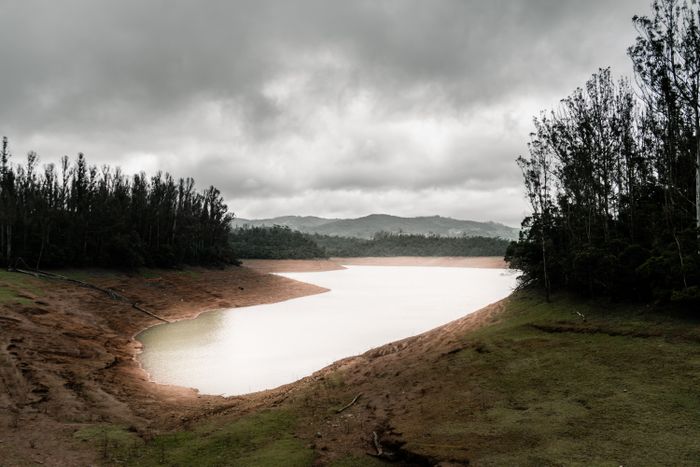Beautiful Ooty Lake surrounded by lush green hills, Tamil Nadu