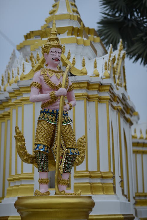 Golden Statue Near the Temple