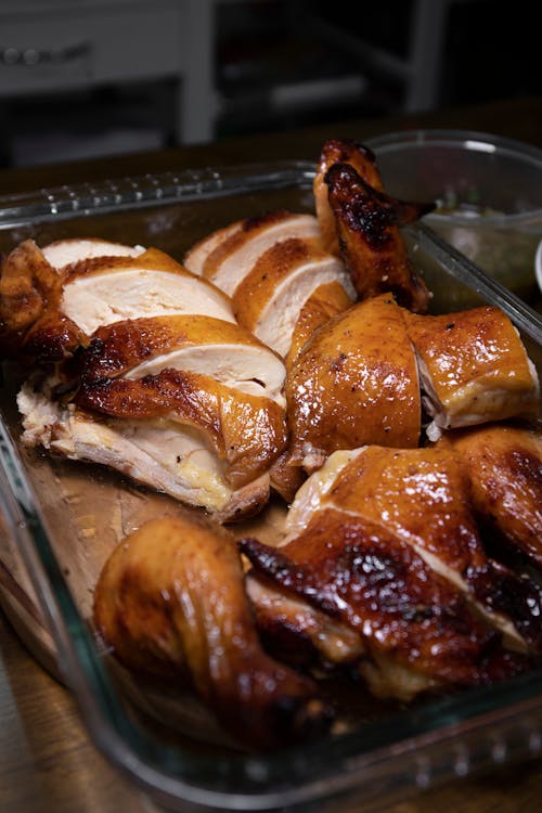 Close Up Shot of a Roasted Chicken