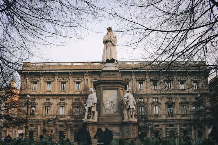 Monument To Leonardo Da Vinci In Milan