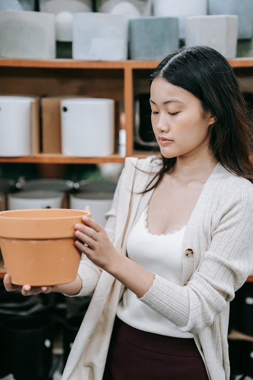 Free A Woman Holding a Terracotta Clay Pot Stock Photo