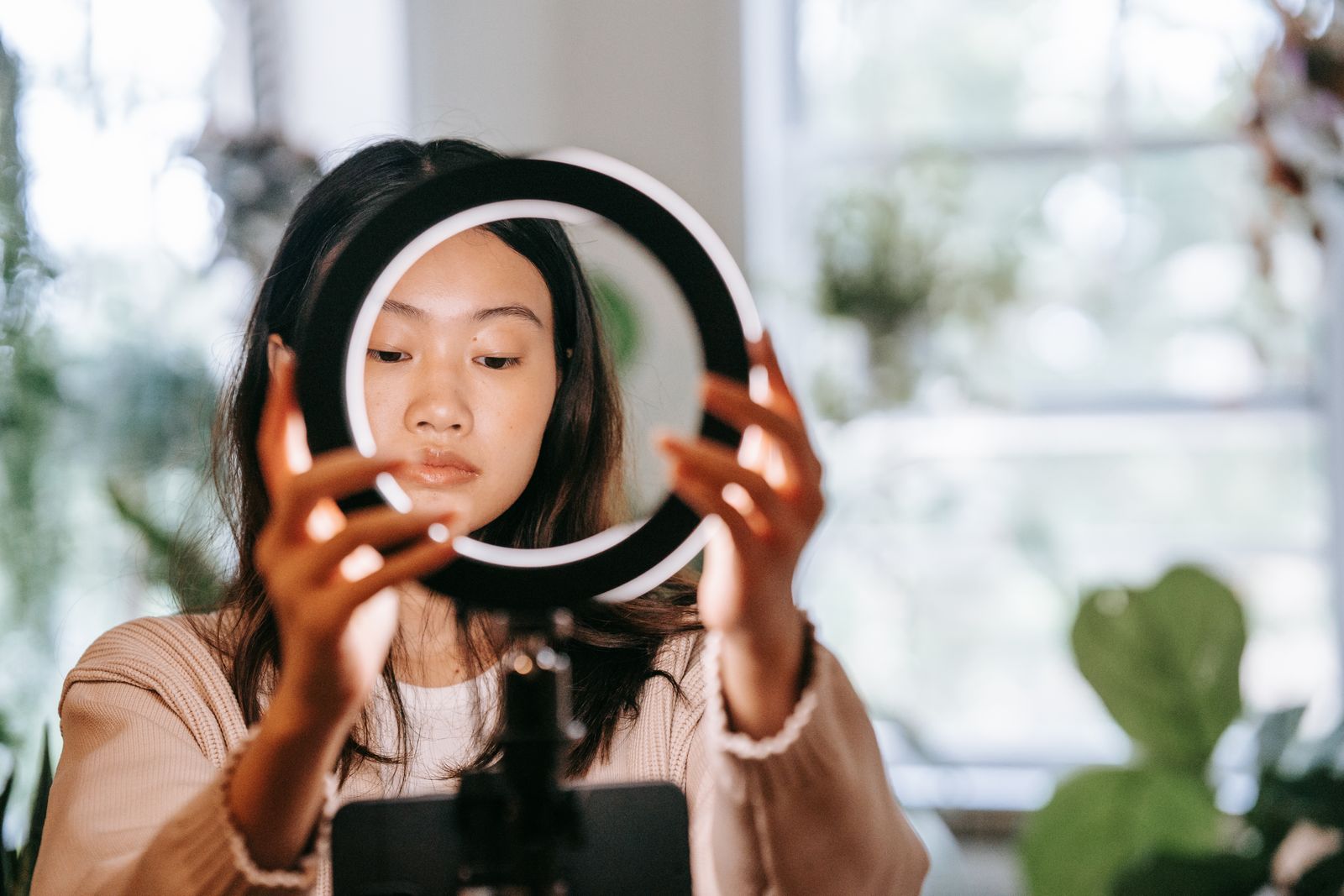 Content creator filming for Xiaohongshu