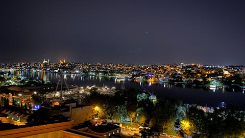 Free stock photo of night city view, night sea side, night video sea