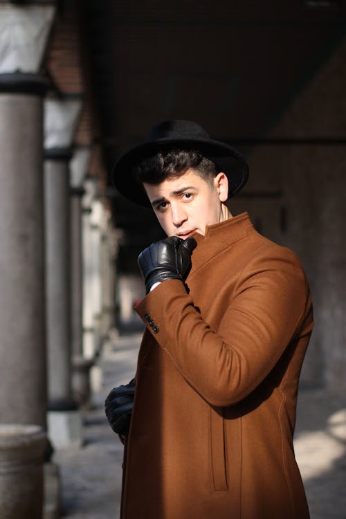 Handsome Man in Brown Coat 