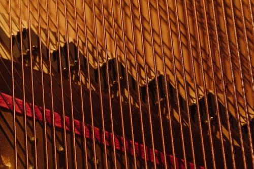 Close-Up Shot of Piano String