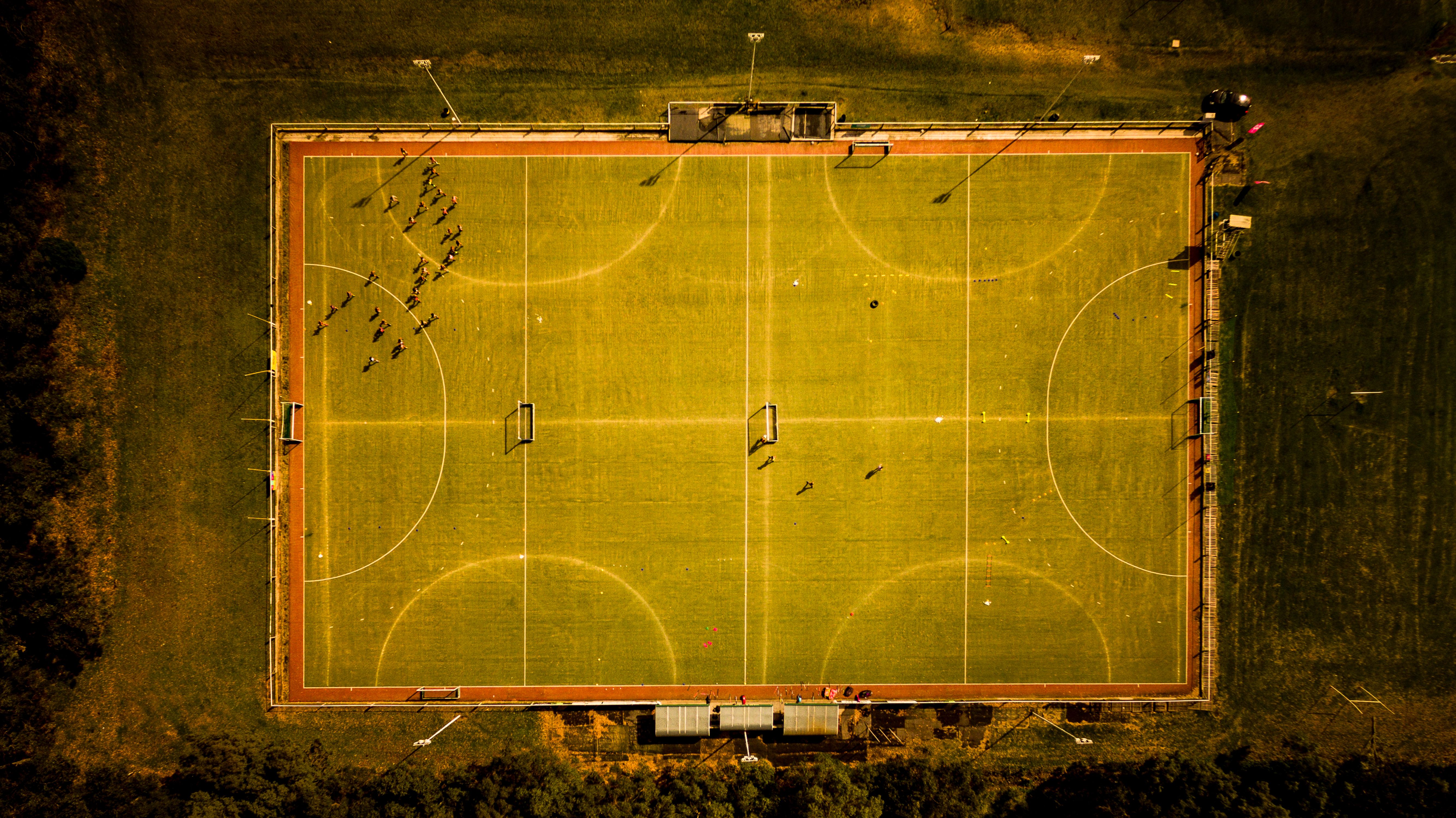 Soccer field concept adaptable to colony recreation domes