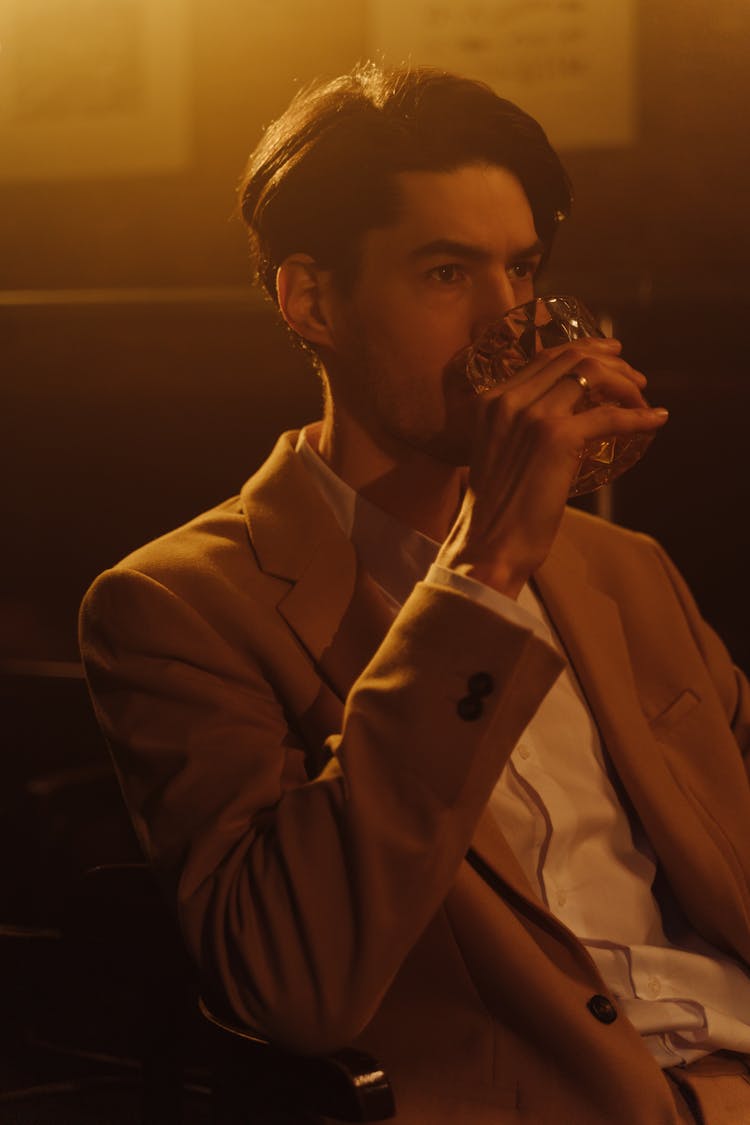 A Man Drinking Alcoholic Drink