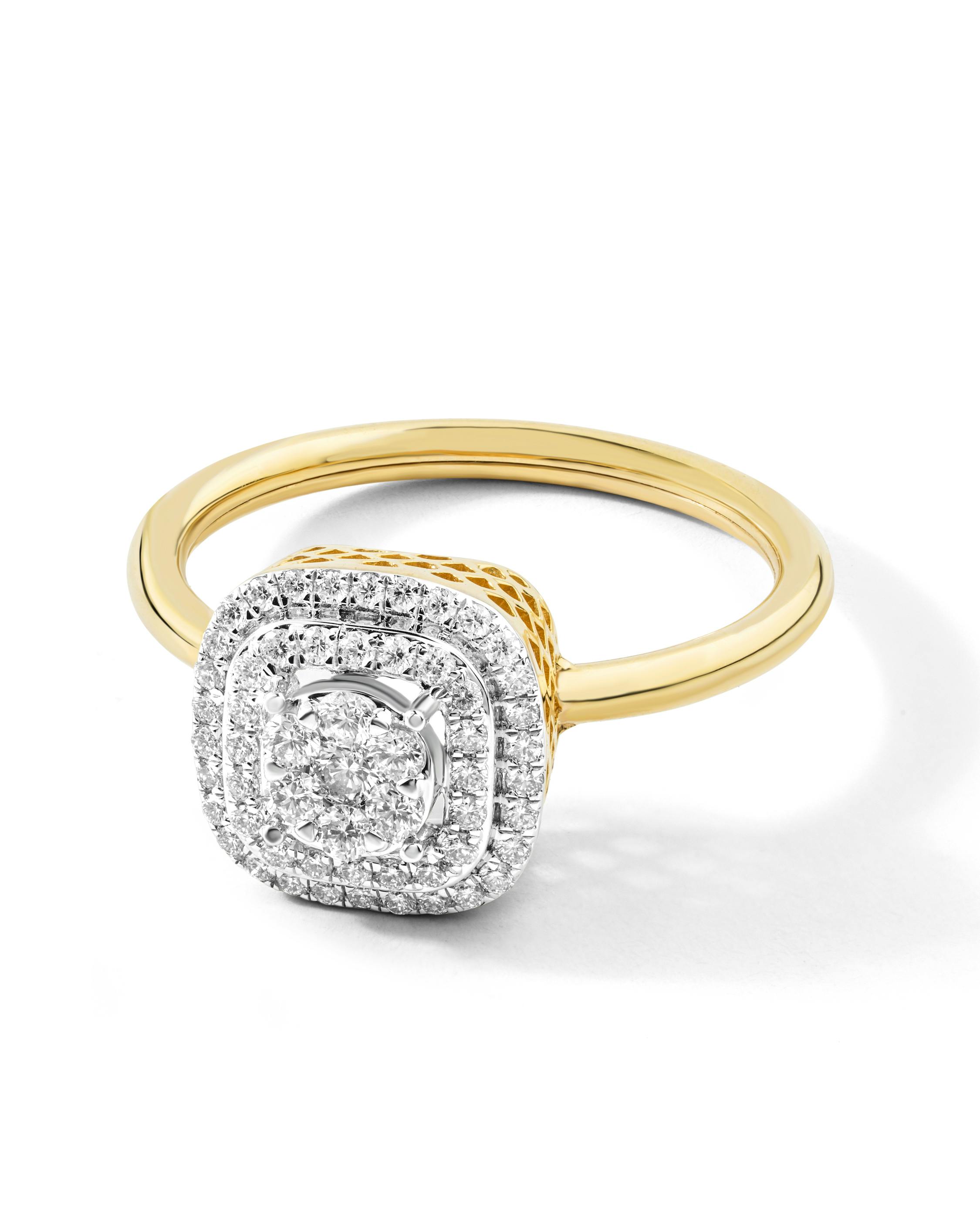 photograph of a gold ring with diamonds