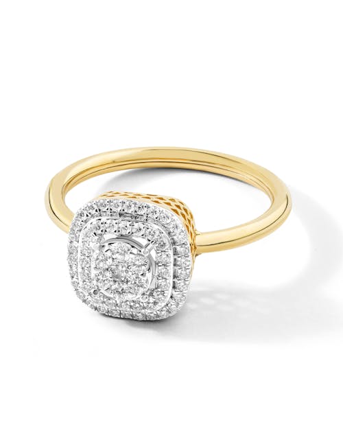 Photograph of a Gold Ring with Diamonds