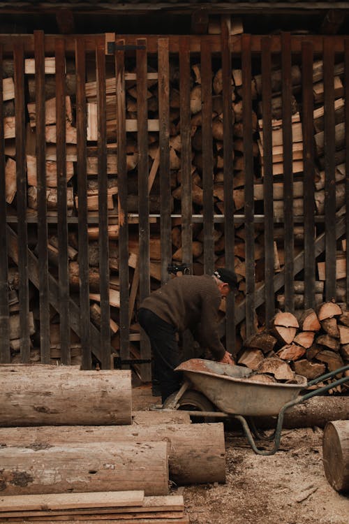 Person Fixing Firewood