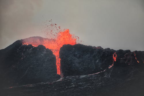 Free A Volcano Erupting Stock Photo