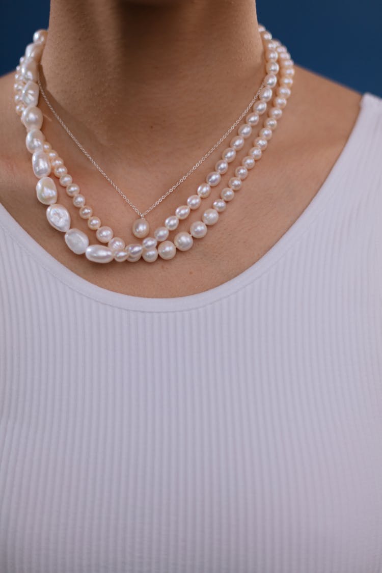 Close-up Shot Of A Pearl Necklace