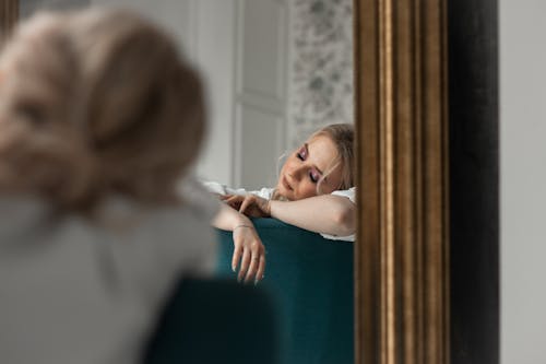 Mirror Reflection of Woman Sleeping 