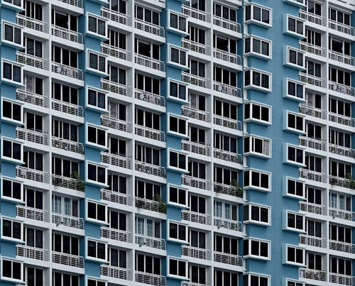 White and Blue Concrete Building