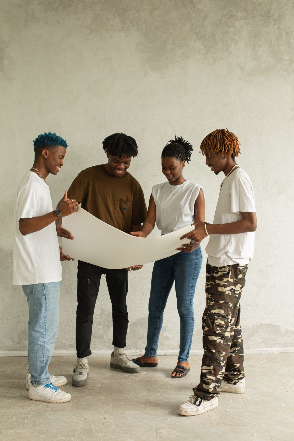 African young adults collaborating