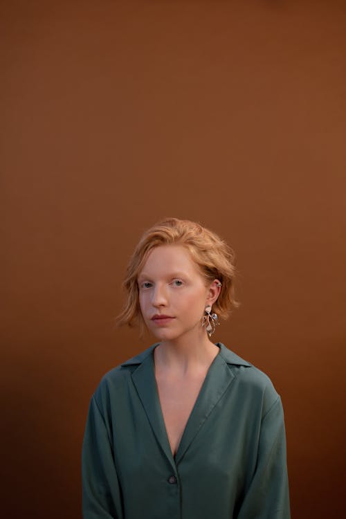 Portrait of a Woman in a Green Shirt