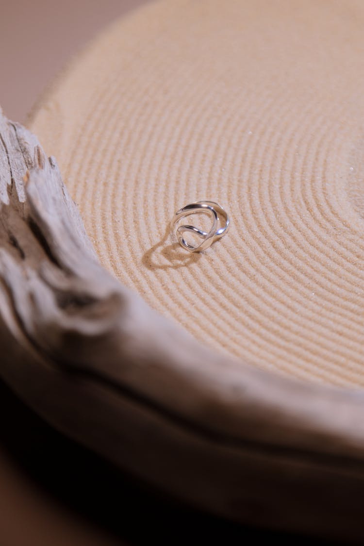 A Close-Up Shot Of A Silver Ring