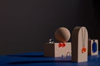 Jewelry Displayed on Geometric Figures