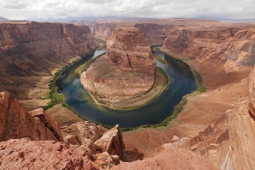 Brown Rock Formation Near River