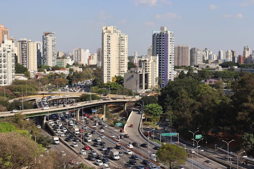 Aerial Footage of City Downtown 