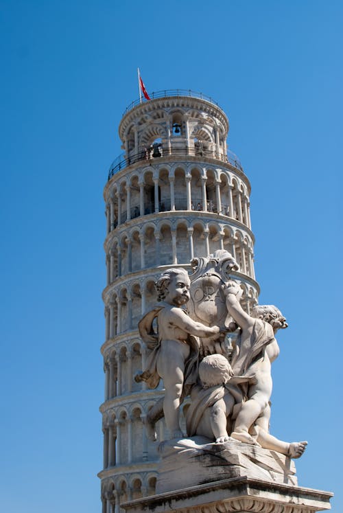 Kostenloses Stock Foto zu alt, blauer himmel, der schiefe turm von pisa