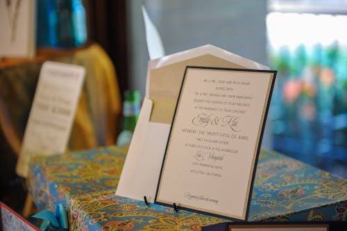 Free stock photo of wedding invitation