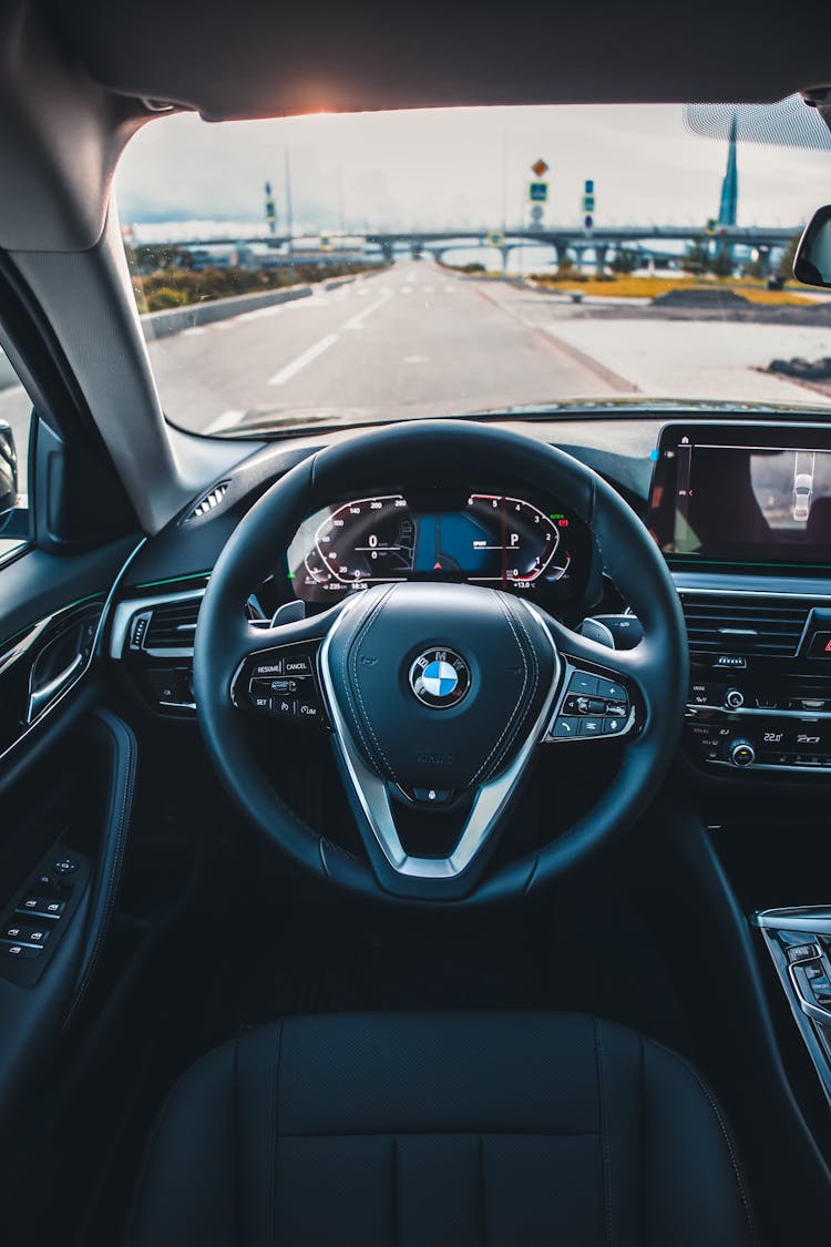 Black Steering Wheel With Logo