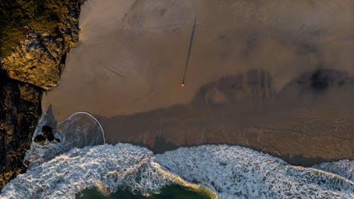 A Person Walking on the Beach