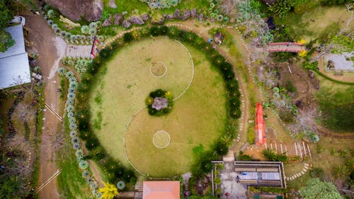 Kostenloses Stock Foto zu drohne erschossen, garten, gras