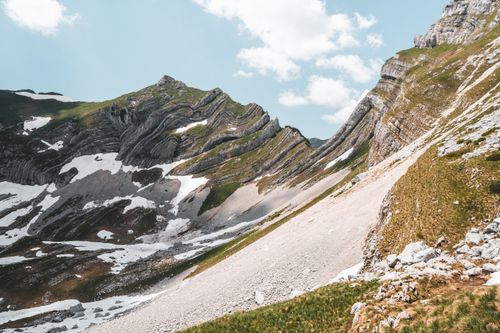Free Stunning view of mountains with snow patches in Žabljak Municipality, Montenegro. Stock Photo