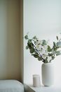 Candles and a Flower Vase on the Windowsill