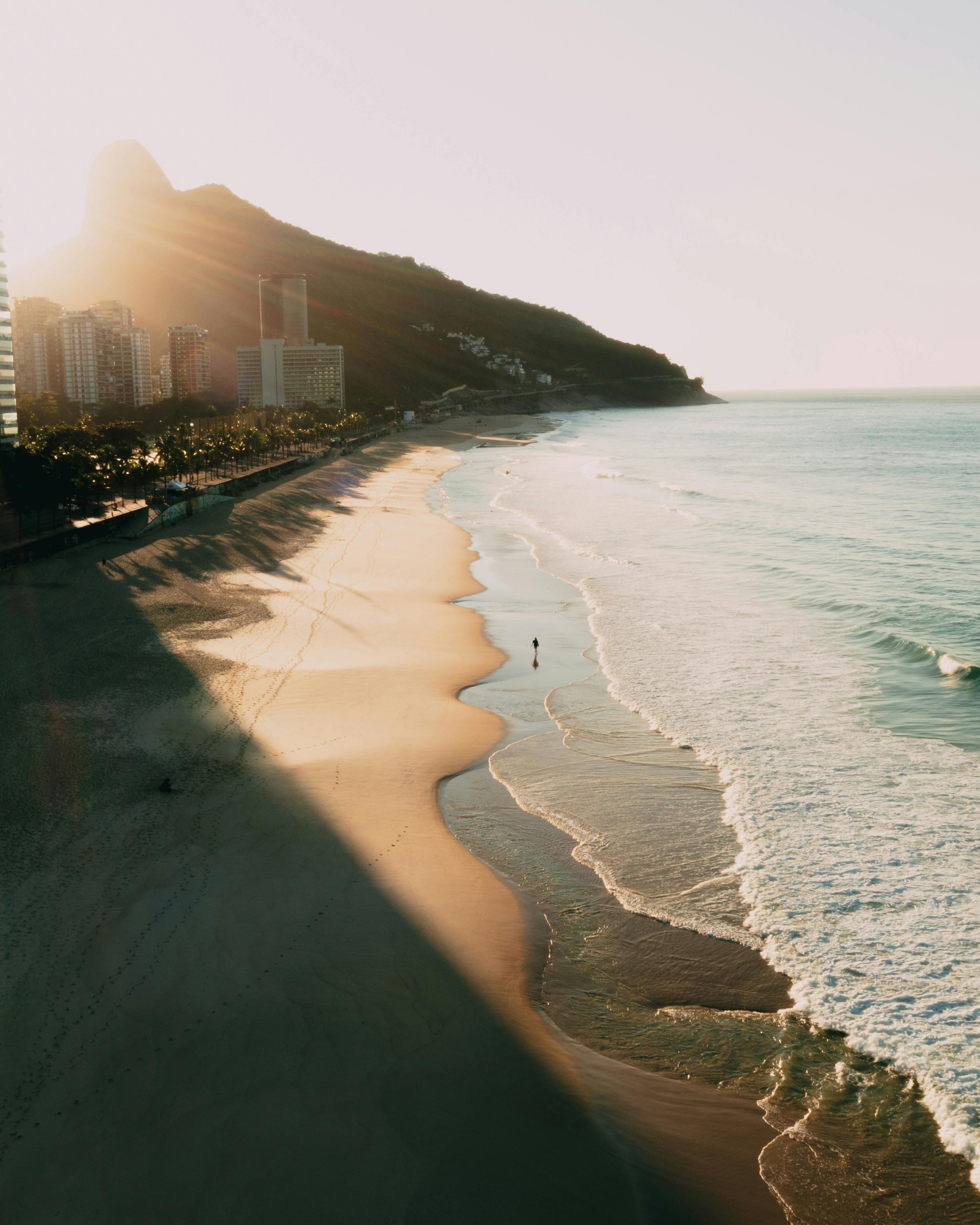 a picturesque scenery of the beach during the sunset