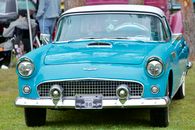 Blue Car Parked on Green Grass Field