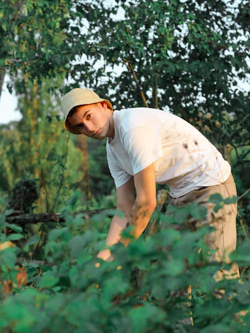 A Man in White T-shirt