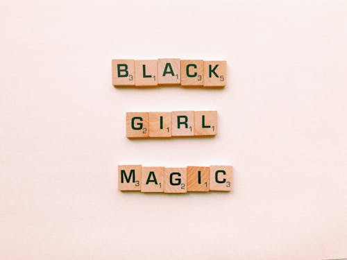 Free Black Girl Magic Text Dekor Stock Photo
