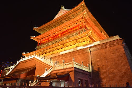 Free stock photo of at night, bell tower, chinese architecture